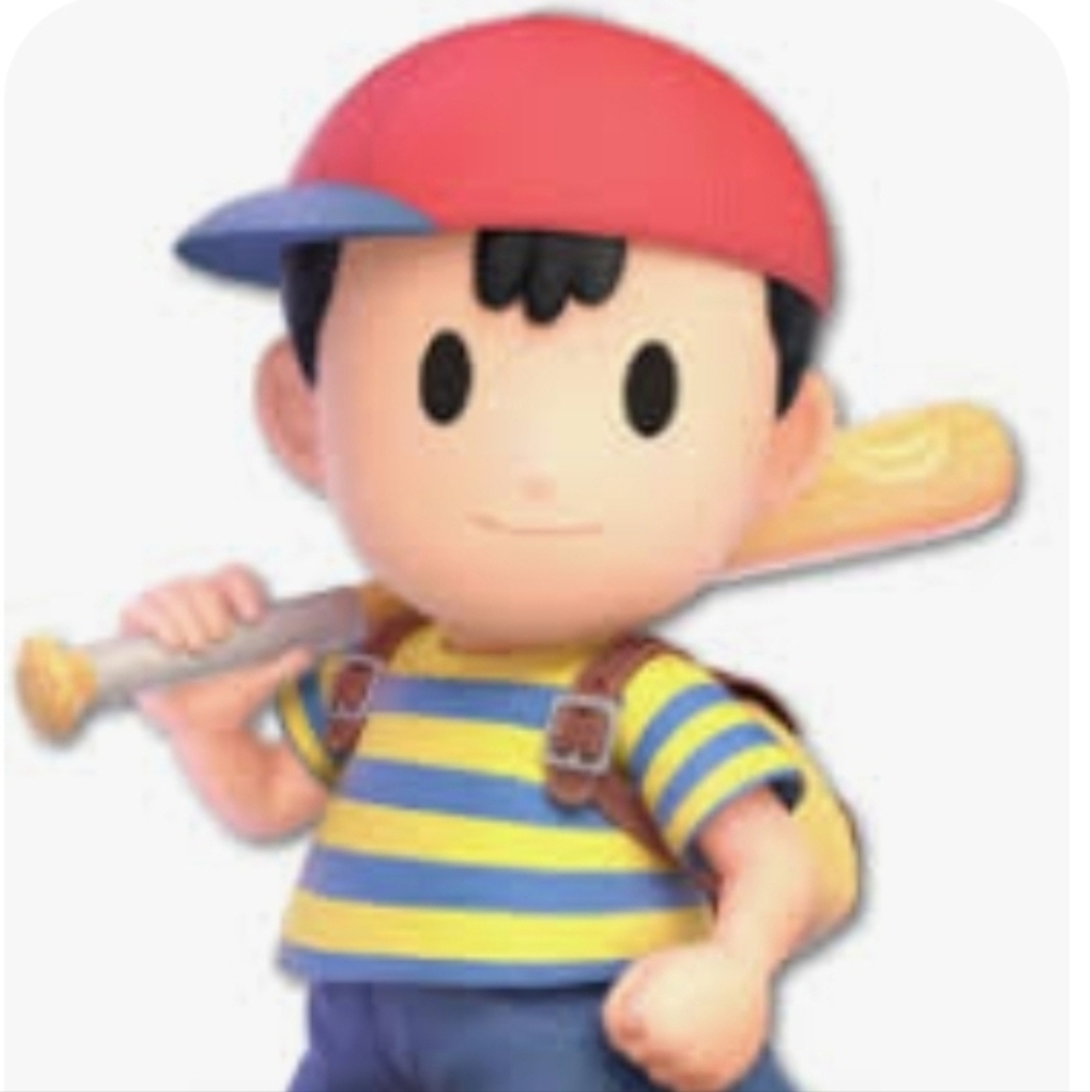 Ness Stripes - Smash Ultimate  Adult T-Shirt & Red Hat Included.